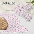 thumbnail image 6 of Pink Spring Floral Queen Size Pillow Cover, Pillowcase Protectors with Zipper, Breathable Decorative Throw Pillow Case Cover, Summer Botanical Elegant Pillow Shams for Couch Sofa 20x30Inch, 6 of 8