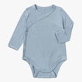 thumbnail image 2 of 0-3 Months Newborn Preemie Baby Bodysuit Footies Romper Baby Bodysuit Long Sleeve Romper Bodysuit Pajamas Rompers Home Clothes Blue Rompers Baby Gift, 2 of 8