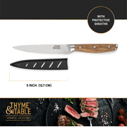Thyme & Table 3-Piece Set, Acacia Handles with Stainless Steel Blades
