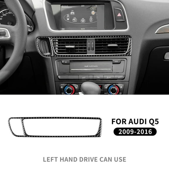 Real Carbon Fiber For Audi Q5 2009 2010 2011 2012 2013 2014 2015 2016 Car Center Console Air Outlet Sticker Trim Accessories.