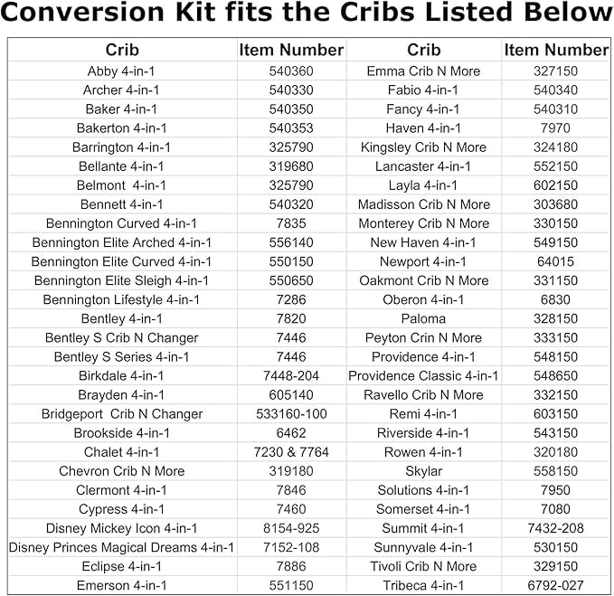 Full-Size Conversion Kit Bed Rails for Select Select Simmons Kids Cribs | Multiple Finishes Available (Espresso)