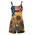 thumbnail image 5 of JULMCOMO 4th of July Rompers for Women American Flag Sleeveless Casual 1776 250th Year Outfits Independence Day Red White Blue Short Pants with Pockets Earthy Yellow 2XL, 5 of 6
