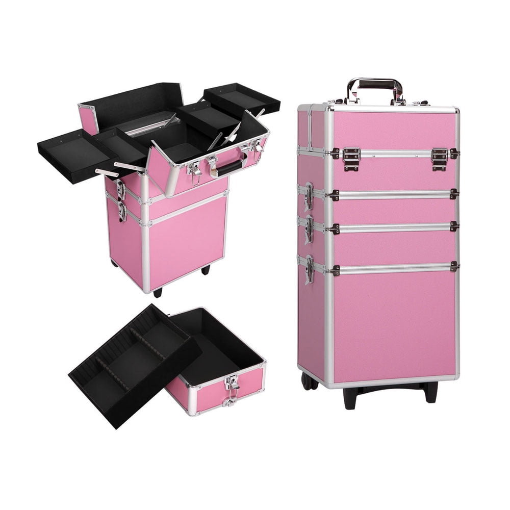 Zimtown Professional Travel Makeup Train Case Organizer with Wheels