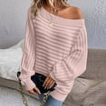 thumbnail image 5 of Womens Fall Sweaters Off The Shoulder Batwing Sleeve Textured Knit Tops Oversized One Shoulder Sweater, 5 of 5