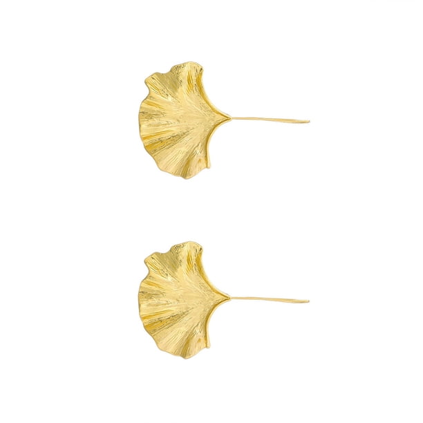 Qarigey 2 uds pendientes dorados de Ginkgo Biloba, pendientes de Metal a la moda con forma de hoja, suministros de joyería para fiestas y banquetes Ropa, zapatos y accesorios Miscelánea Oro Qarigey AP017678-01