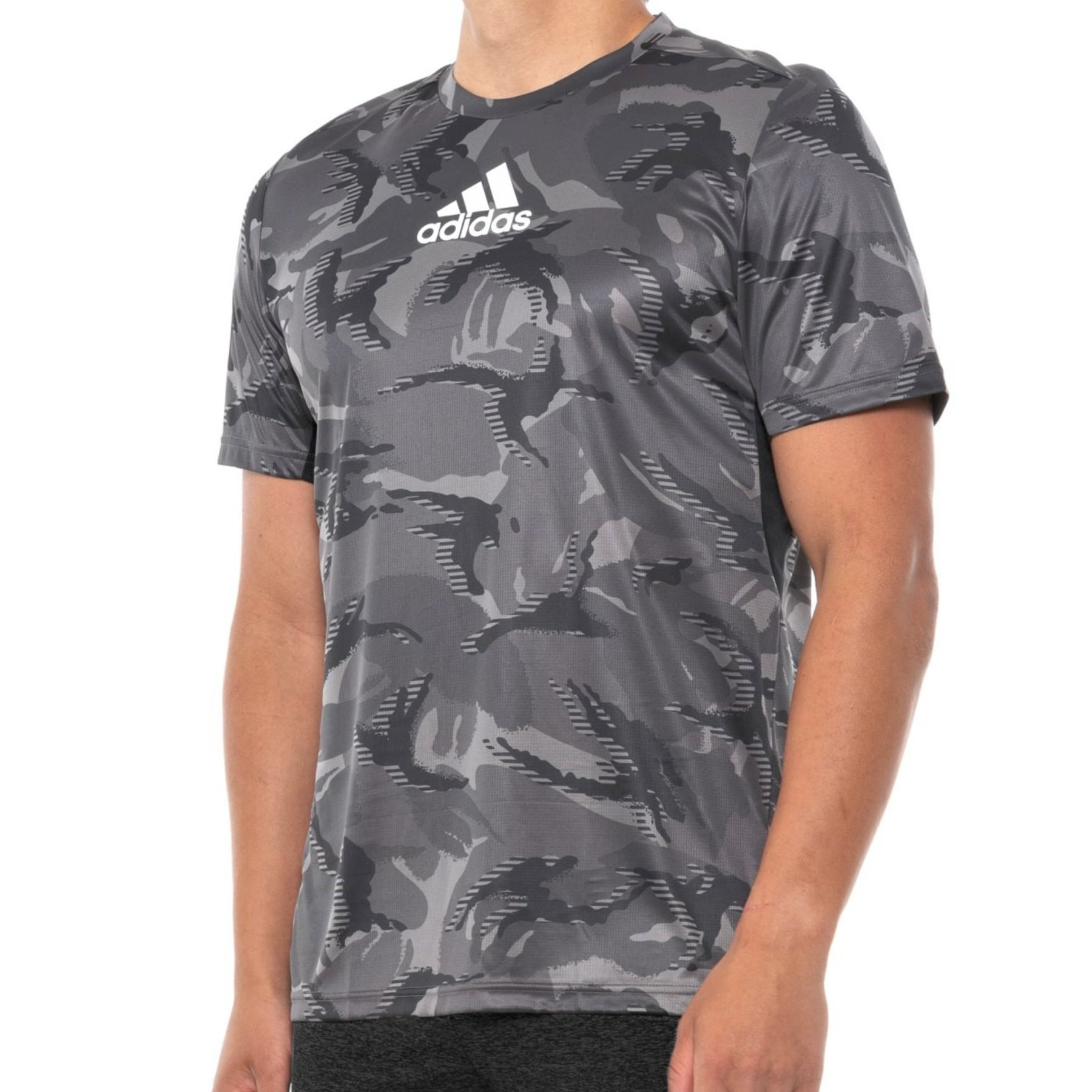 tratar con Fuera de plazo mosaico Adidas Men's AEROREADY Fast Drying Moisture Wicking Camo Print Logo T-shirt  - Walmart.com