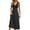 Black, variant on Women's Summer Midi Dress, Sleeveless V-Neck Twist Front Ruched Waist Flowy Casual Dress for Vacation & Daily Use, 1PC, S-XXL