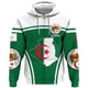 thumbnail image 3 of Sudadera con capucha y cremallera con el emblema nacional argelino y la bandera de Argelia para hombre, ropa informal deportiva para niños, 3 of 5