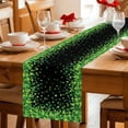 thumbnail image 5 of St. Patrick's Day Table Runner - 48 Inch Long Spring Lucky Shamrocks Leaves Black Cotton and Linen Blended Dress Scarves Farmhouse Table Runner for Kitchen Dining, Coffee Table, 13" x 48", 5 of 8