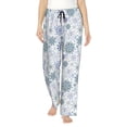 thumbnail image 1 of Balery Retro ice blue snowflakes Pantalones de pijama para mujer, pijamas ultraligeros, pantalones de estar por casa-X-Large, 1 of 6