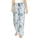 thumbnail image 1 of Balery Retro ice blue snowflakes Pantalones de pijama para mujer, pijamas ultraligeros, pantalones de estar por casa-Small, 1 of 6