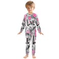 thumbnail image 3 of BZSMCE Unisex Pajama Set Snug-Fit Cotton Sleepwear Whimsical Love Garden Printed, 3 of 7