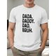 thumbnail image 1 of [Minimalist] Men's Casual Crew Neck T-Shirt, r Knit Fabric, Geometric Pattern, Regular Fit, Summer Top - "Dada. Daddy. Dad. Bruh." Print, Fathers Day Tshirt, 1 of 4