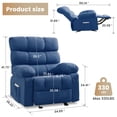 thumbnail image 2 of JONPONY Rocker Recliner Chair, Ergonomic Lounge Chair for Living Room Theater,Small Spaces with Rocking Function,Side Pocket,Blue, 2 of 10