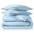 thumbnail image 3 of Bare Home Flannel Duvet Cover Set - 100% Flannel Cotton - Double Brushed - Queen, Light Blue, 3 of 10