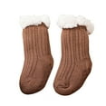 thumbnail image 1 of SUNSIOM Infant Baby Lamb Floor Socks Solid Color/Contrast Color Baby Winter Warm Thick Knit Crew Socks, 1 of 5