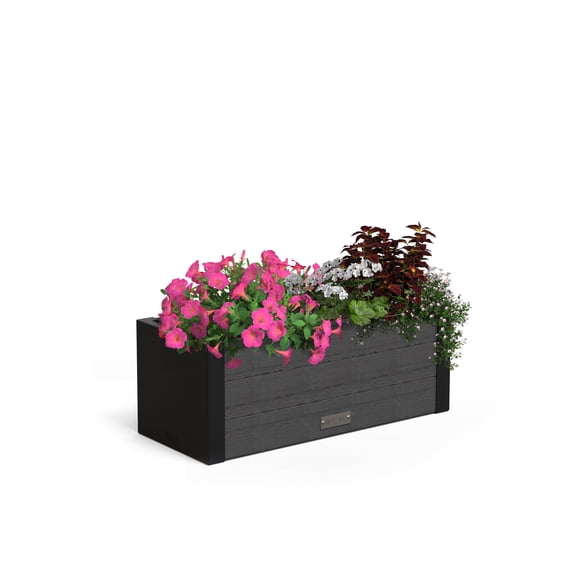 Mayne Horizon 24" x 10" x 9" Rectangle Charcoal Plastic Window Box Planter