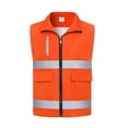 thumbnail image 5 of purcolt Womens Reflective Safety Vest High Visibility Multi Pocket Full Zip Waistcoats for Surveyor, Volunteer, Crossing Guard, Road, Construction, 5 of 7
