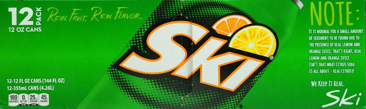 SKI Citrus Soda, 12 Fl Oz, 12 Pack Cans
