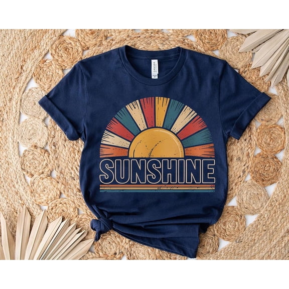 Retro Sunset Graphic Tee: 70s Inspired Sunshine Shirt All Size S-5Xl