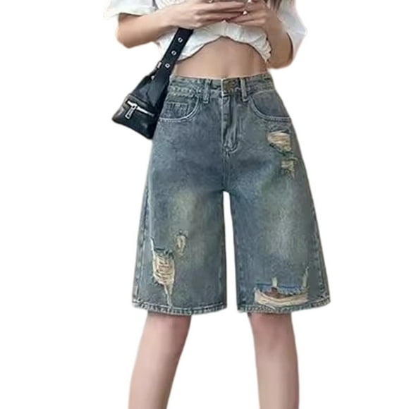 Women's Ripped Distressed Casual Denim Jeans Summer Fashion Loose Fit Styles for Everyday and Active Wear