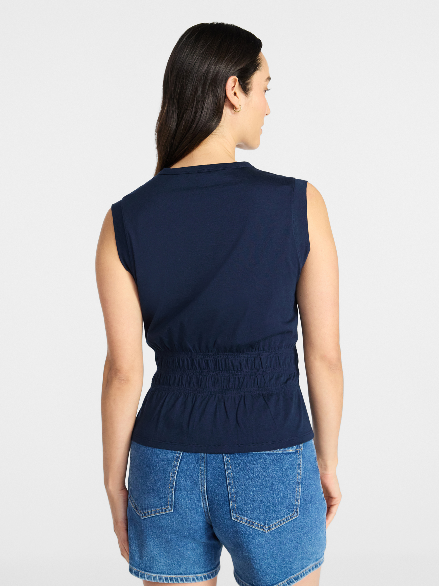 Time and Tru Women's Cotton Peplum Tank Top, Sizes XS-XXXL