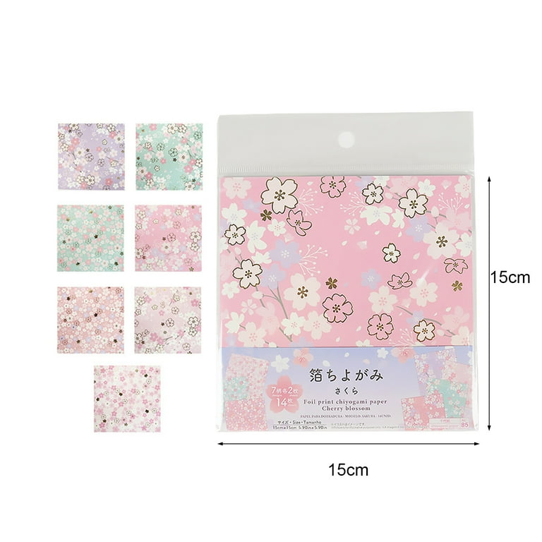 4 Sets Sqaure Japanese Origami Paper Paper for DIY Crafts Scrapbook (14cm)