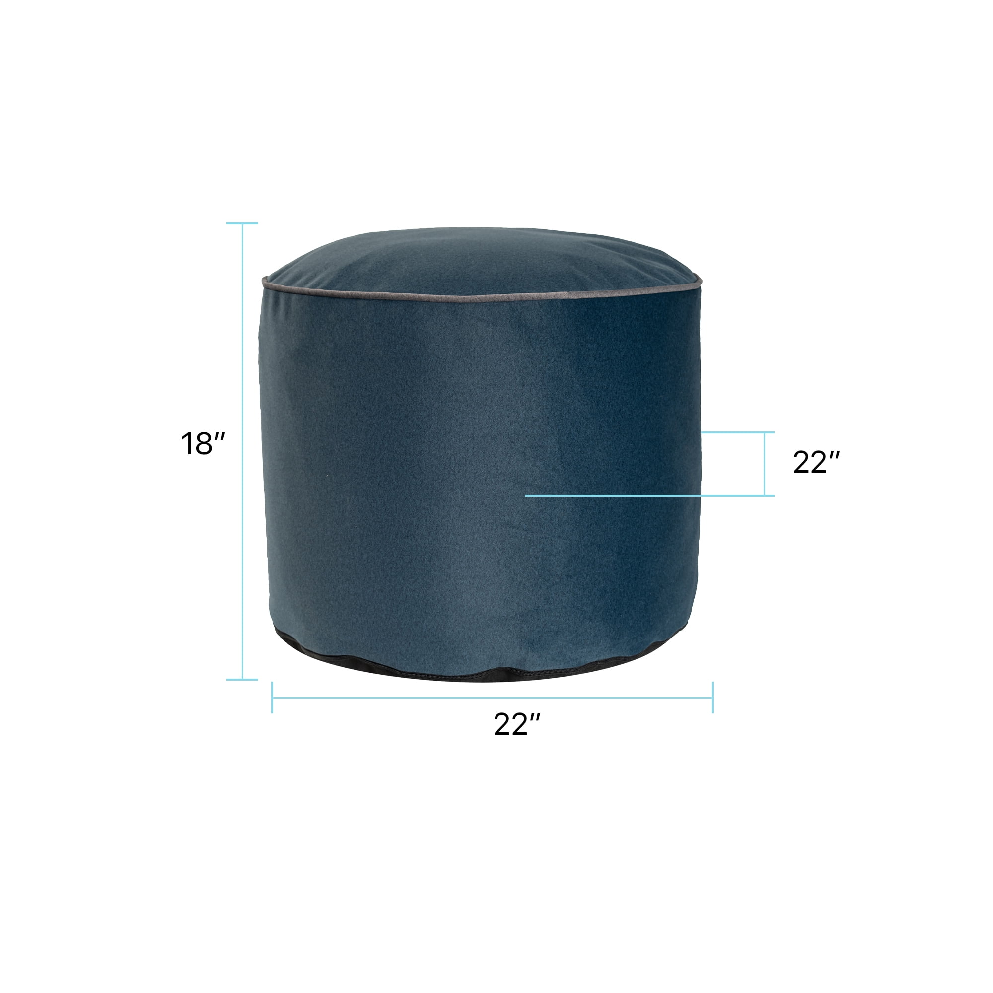 Qiviut Blue Tall Pouf