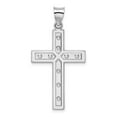 thumbnail image 3 of 925 Sterling Silver Rhodium Plated Satin and Polished Latin Cross Shaped Pendant, 3 of 3