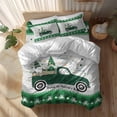 thumbnail image 2 of St. Patrick's Day Full Size Comforter Set, Spring Shamrocks Gnome Green Plaid Truck Wood Grain Bedding for All Seasons, 4 Pcs Bed Set, 1Quiltcover (86"x86") ,1Sheet(80"x116"), 2Pillowcases (30"x20"), 2 of 12