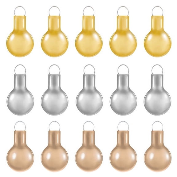 Hallmark QSB6145 Mini Elegant Gold, Champagne and Silver Glass Ornaments, (Set of 15)