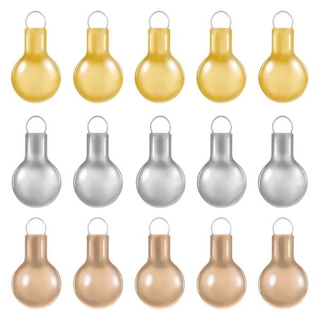 Hallmark QSB6145 Mini Elegant Gold Champagne and Silver Glass Ornaments (Set of 15)