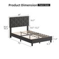 thumbnail image 4 of ChaoLink Twin Size Platform Bed Frame with Upholstered Headboard, Fabric Upholstered Bed Frame with Adjustable Headboard, Bed FrameLight grey (YS188-6), 4 of 8