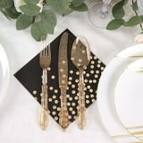 Efavormart 24 Pack | Clear Gold Glittered Heavy Duty Plastic Utensil ...