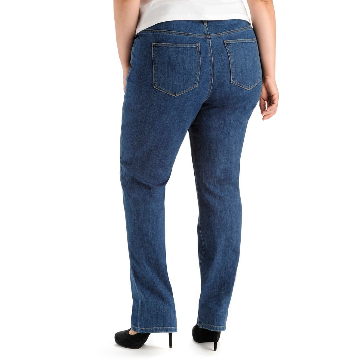 Lee Women's Plus Instantly Slims Relaxed Fit Straight Leg Jean, Available in Regular, Long, Short Inseams