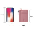thumbnail image 4 of Genuine Leather Slim Minimalist Wallet with Zipper & Lanyard, Saffiano Leather Credit Card Holder Front Pokcet ID Badge Case RFID Blocking - Card Holder & Beaded Lanyard, 4 of 8