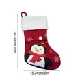 thumbnail image 3 of AuroraX Knitted Christmas Stockings Traditional Red Cute Embroidered Reindeer and Snowman Xmas Hanging Stocking 15" Large Candy Stocking Bag for Xmas Decor(Red), 3 of 6