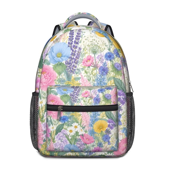 Floral Oxford Fabric Backpack Water Splash Proof Casual Daypack