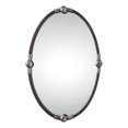 thumbnail image 2 of Uttermost Carrick Oval Contemporary Style Iron Metal Mirror in Black/Silver, 2 of 2
