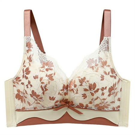 LLYwey Bras for Elderly On Clearance Bras Older Women Ladies Bralette Bra Style-1108 Women Scoop Bra Feature Adult Female T-Shirt Sports Bras Yellow 32B