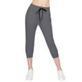 thumbnail image 2 of ALWAYS Women's Capri Jogger Lightweight Sweatpants with Pork Chop Pockets Charcoal M, 2 of 7