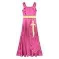 thumbnail image 5 of TSSOE Women Metallic Cross Praise Dance Dress Worship Dancewear Ruffle Overlay Maxi Dress Hot Pink 3XL, 5 of 7