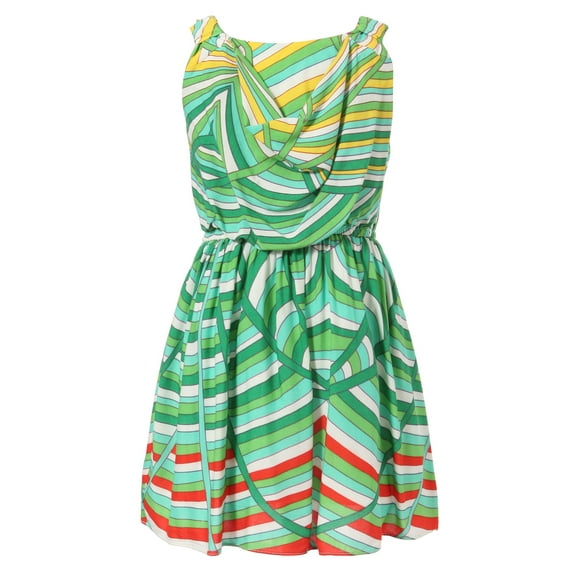Richie House Girls' Striped Print Sleeveless Dress RH1761