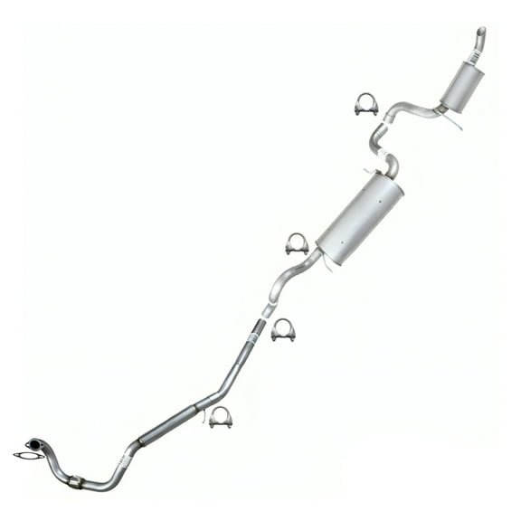 Stainless Steel Exhaust Front & Rear Resonator with Muffler Fits 2009-2010 Volkswagen Routan | 2008-2010 Chrysler Town & Country 4.0L - Direct Fit