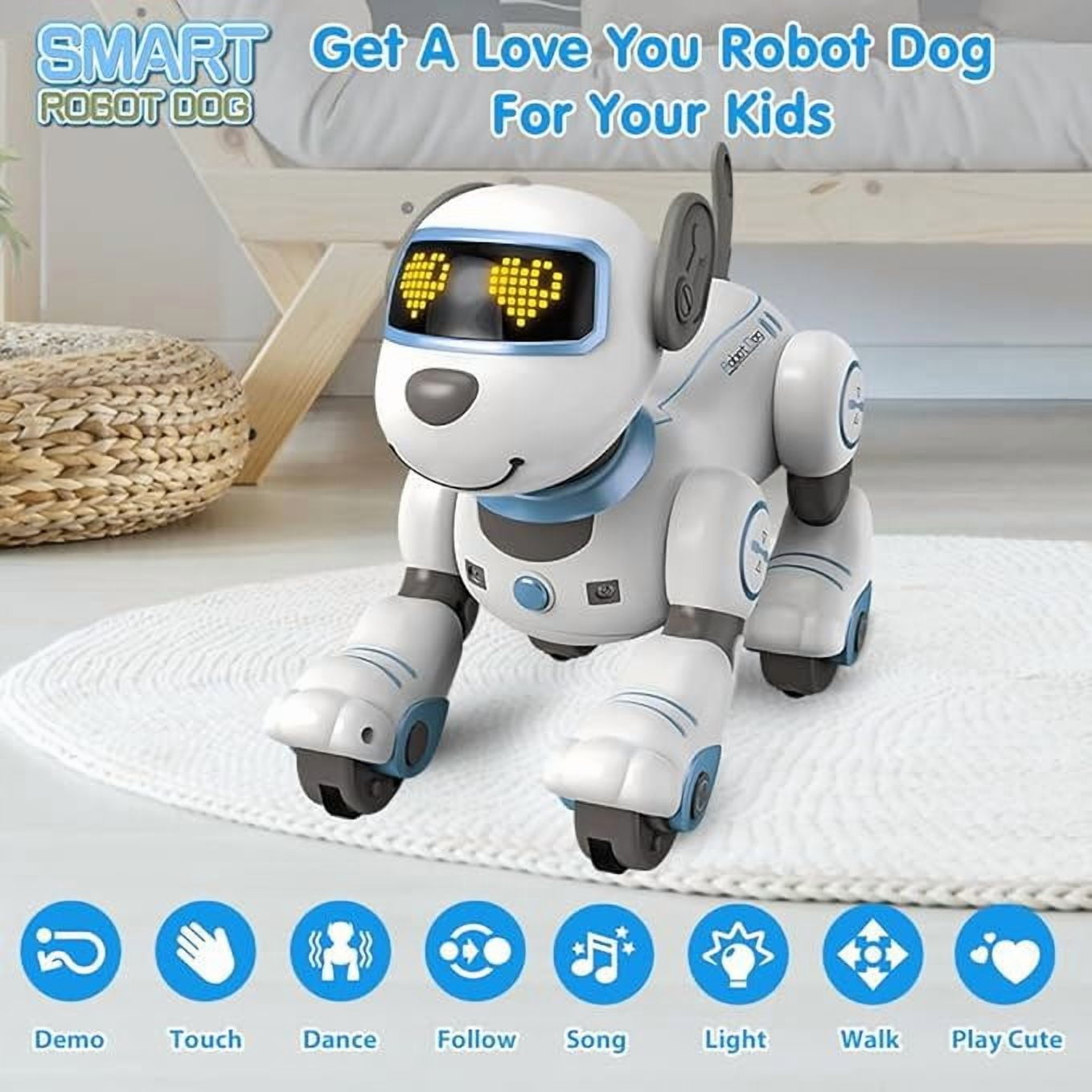 Robot Dog Toy，Remote Control Robot Dog Toy for Kids - Interactive Touch & Follow 17 Functions Robot Dog Pet, Programmable Smart Walking Puppy Intelligent Dancing Dog Robot Toys for Girls 3-12 Gifts