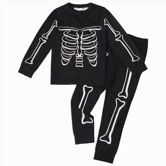 mgoYE Toddler Boys Skeleton Pajamas Sets Kids Sleepwear Boys Halloween 2 Pcs PJS