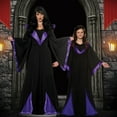 thumbnail image 4 of UNDERWRAPS Full Length Evil Queen Robe - Black and Purple Satin Robe for Cosplay (US, Alpha, Small, Regular, Regular, Standard, Womens Small (4-6)), 4 of 8