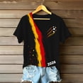 thumbnail image 4 of Women's Germany Football Graphic T-Shirt, Women's V-Neck T-Shirt German Soccer Letter Print Graphic Tee, Casual Fashion Top, Summer Short Sleeve Blouse for Soccer Tournament 2026 Black Size: 2XL, 4 of 4