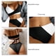 thumbnail image 5 of Traje de baño de bikini Bloque de color Cruzado Lazo Espalda Cintura alta Mujeres Trajes de baño de 2 piezas para playa Piscina Negro XL, 5 of 6