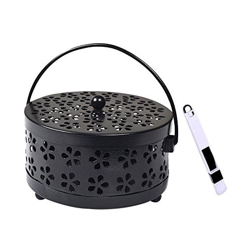 Mosquito Coil Holder Portable Durable With Handle Rack Classical Metal Hollowed 